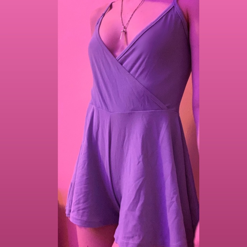 pretty little thing baby blue romper